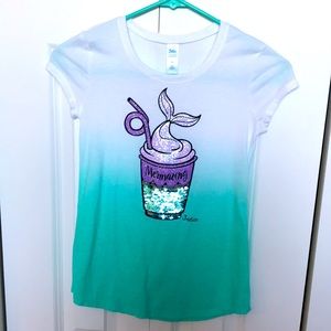 Girls washed never worn flip Justice Tshirt